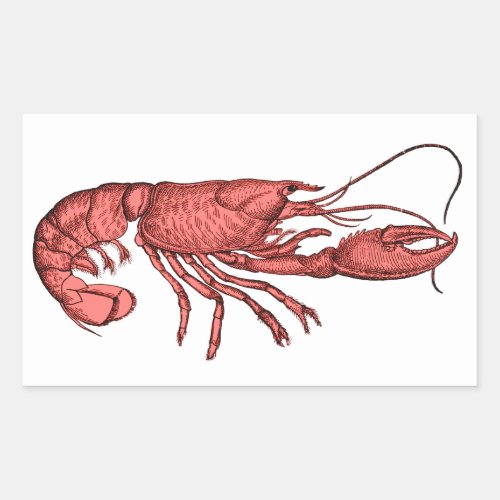 Red Lobster Stickers with Retro Vintage Image