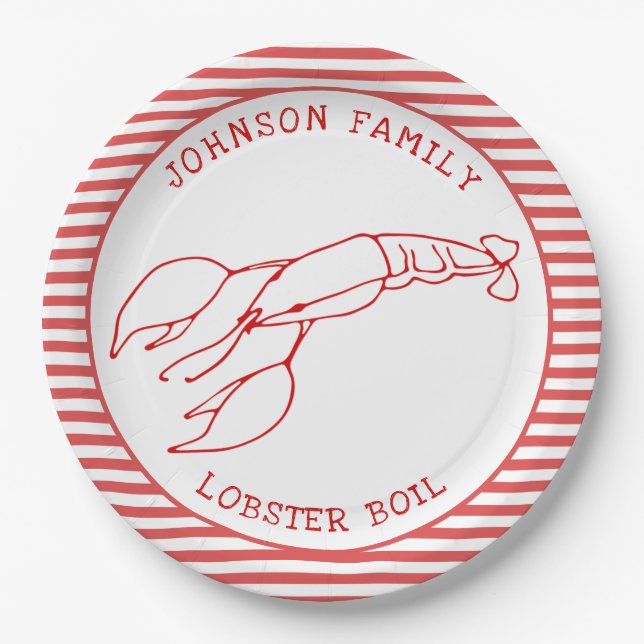 Red Lobster - Summer Party / Lobster Boil Paper Pl Plates (Front)