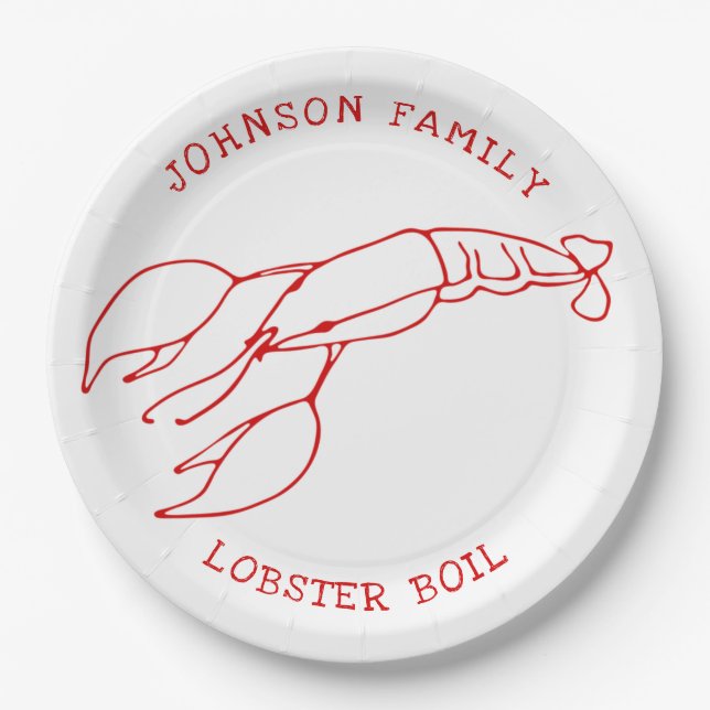 Red Lobster - Summer Party / Lobster Boil Paper Plates (Front)