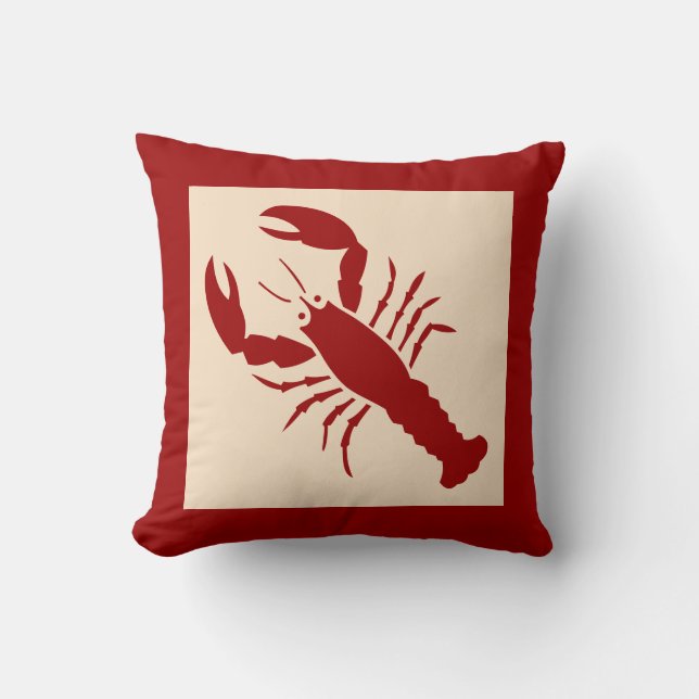 Red Lobster Throw Pillow (Front)