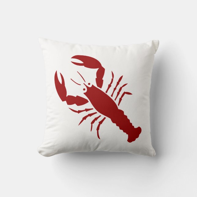 Red Lobster Throw Pillow (Front)