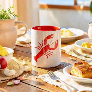 red lobster Two-Tone coffee mug