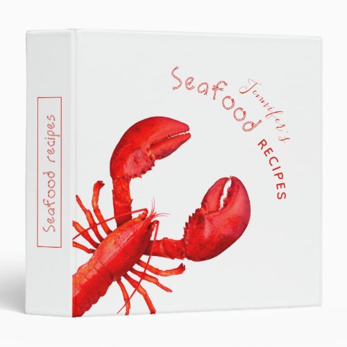 Red lobster white seafood recipes 3 ring binder