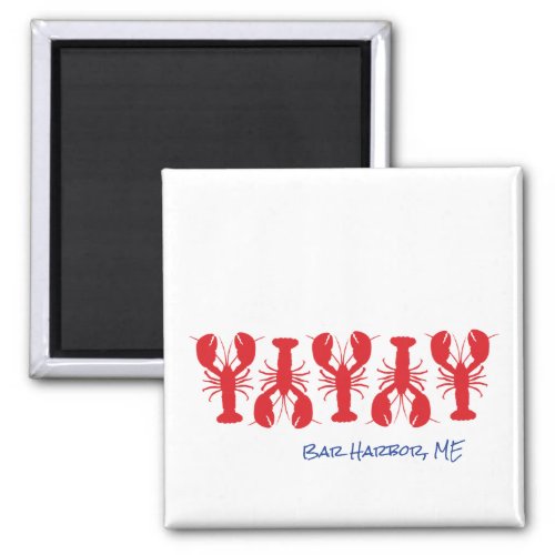 Red Lobsters Blue Custom Location White Preppy Magnet
