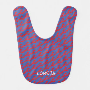 Red Lobsters Maine LOBSTAH Slang Baby Fun Bib