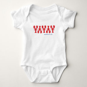 Red Lobsters Preppy Coastal Location Fun Baby  Baby Bodysuit