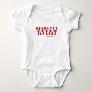 Red Lobsters Preppy Coastal Location Fun Baby  Bodysuit
