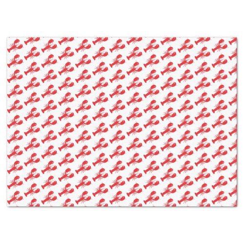Red Lobsters White Gift Wrap Preppy Maine Fun Tissue Paper