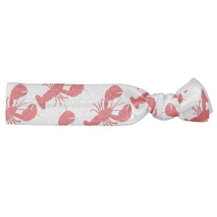 Red Lobsters White Hair Accessory Her Fun Elastic Hair Tie