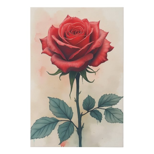 Red local roses faux canvas print (Front)