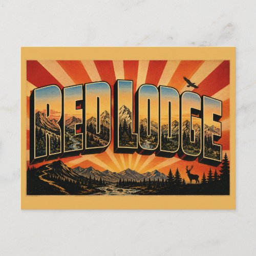 Red Lodge Montana Mountain Peaks Forest Creek Art Postcard