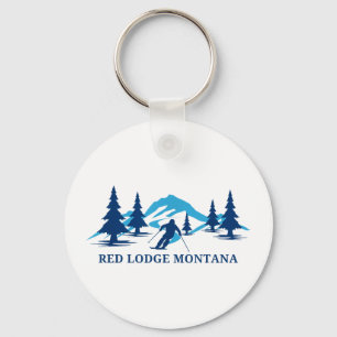 Red lodge montana ski resort skiing skier keychain