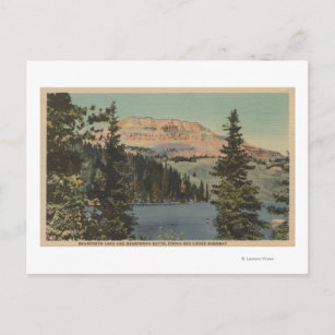 Red Lodge, MT - View of Beartooth Lake & Butte Postcard
