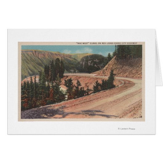 Red Lodge, MT - View of Mae West Curve Cards (Front Horizontal)