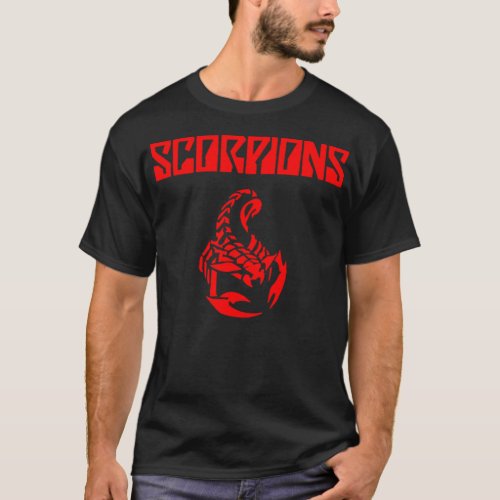 red logo best selling scorpions heavy metal music  T_Shirt