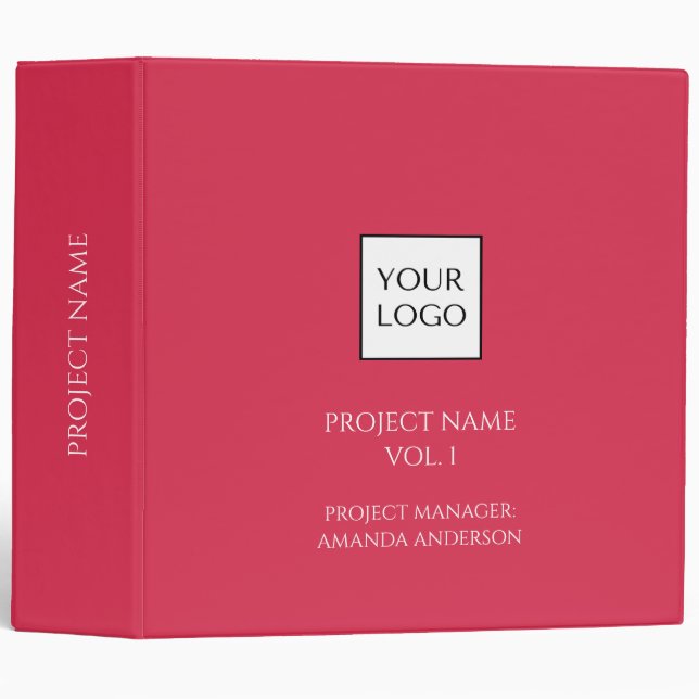 Red Logo Project Manager  3 Ring Binder (Front/Spine)