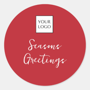 Red Logo Promotional Classic Round Sticker