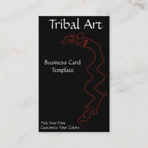 Red Logo Tribal Art Business Card