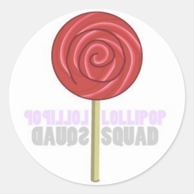 Red Lollipop Classic Round Sticker (Front)