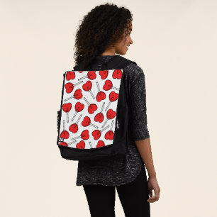 Red Lollipops, Heart Lollipops, Lollipop Pattern Backpack