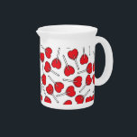 Red Lollipops, Heart Lollipops, Lollipop Pattern Beverage Pitcher<br><div class="desc">Cute,  fun and adorable pattern with red lollipops. Modern and trendy gift,  perfect for the candy lover in your life.</div>