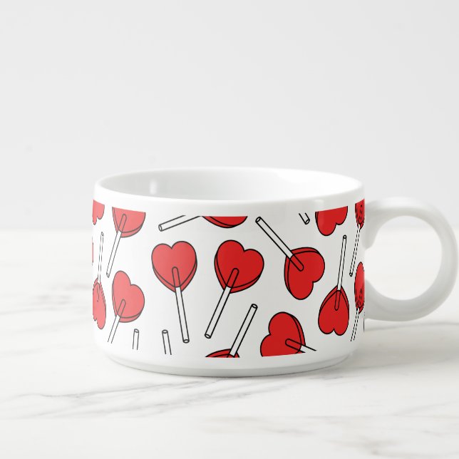Red Lollipops, Heart Lollipops, Lollipop Pattern Bowl (Left)
