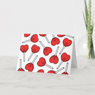 Red Lollipops, Heart Lollipops, Lollipop Pattern Card
