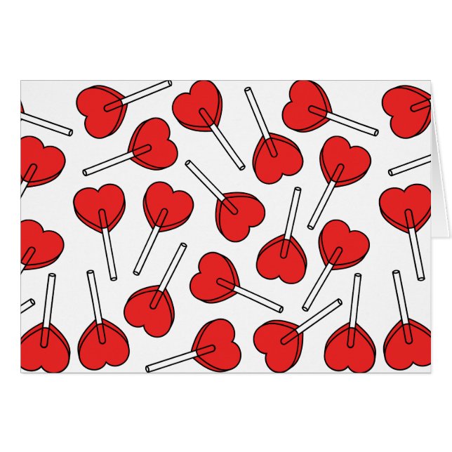 Red Lollipops, Heart Lollipops, Lollipop Pattern Cards (Front Horizontal)