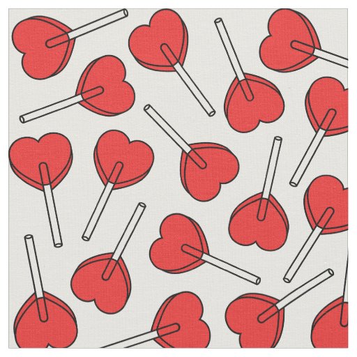 Red Lollipops, Heart Lollipops, Lollipop Pattern Fabric