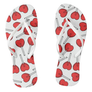 Red Lollipops, Heart Lollipops, Lollipop Pattern Flip Flops