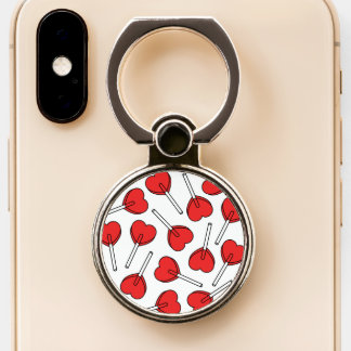 Red Lollipops, Heart Lollipops, Lollipop Pattern Phone Ring Stand