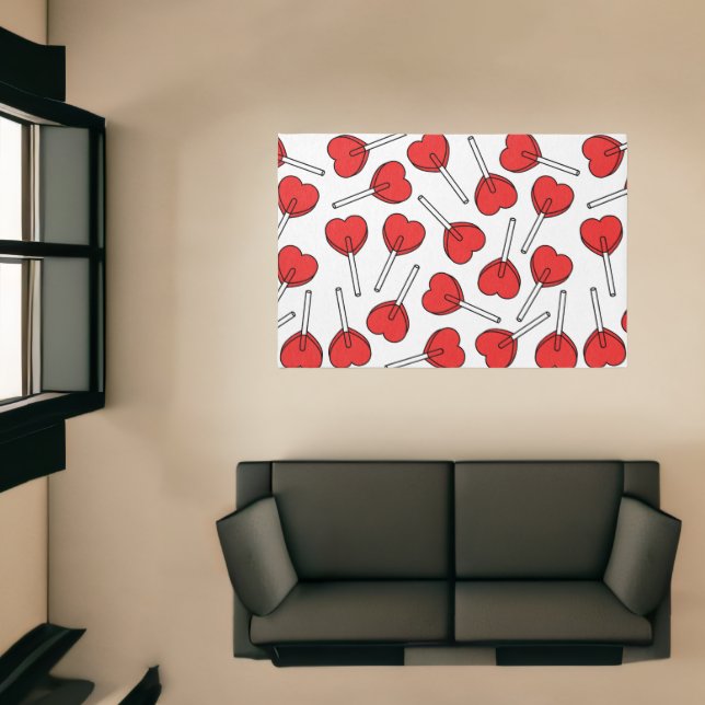 Red Lollipops, Heart Lollipops, Lollipop Pattern Rug (Insitu (Indoor 1))
