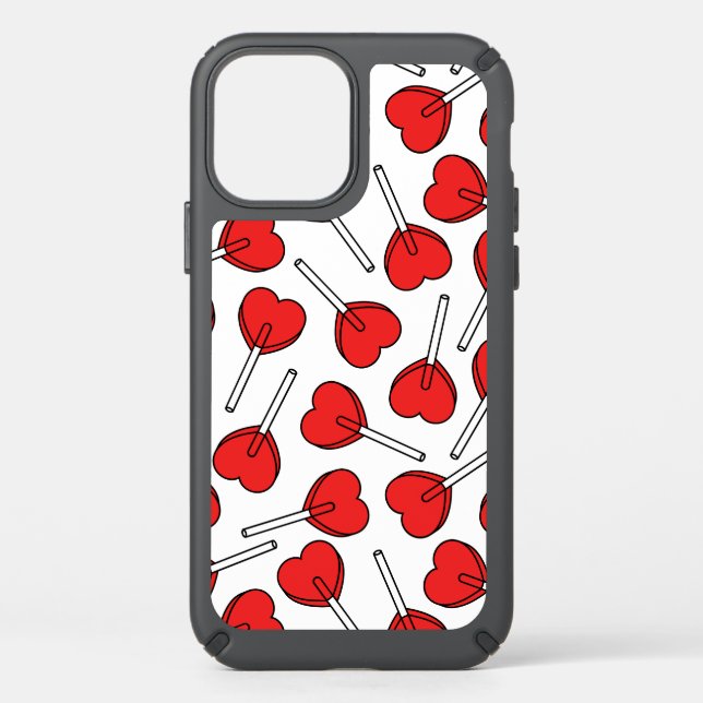 Red Lollipops, Heart Lollipops, Lollipop Pattern Speck iPhone 12 Case (Front)
