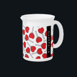 Red Lollipops, Heart Lollipops, Lolly, Your Name Beverage Pitcher<br><div class="desc">Cute,  fun and adorable pattern with red lollipops. Modern and trendy gift,  perfect for the candy lover in your life. Personalize by adding your name,  nickname,  monogram or initials.</div>