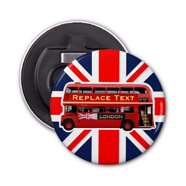 Red London Bus Bottle Opener (Front)