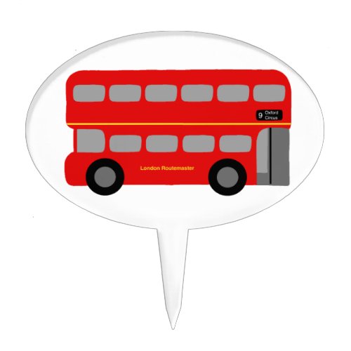 Red London Bus Cake Topper