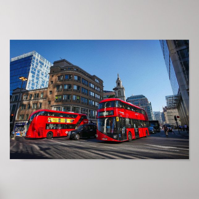 Red London Bus Poster (Front)