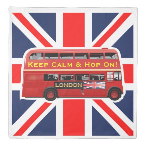 Red London Bus Queen Size Duvet Cover