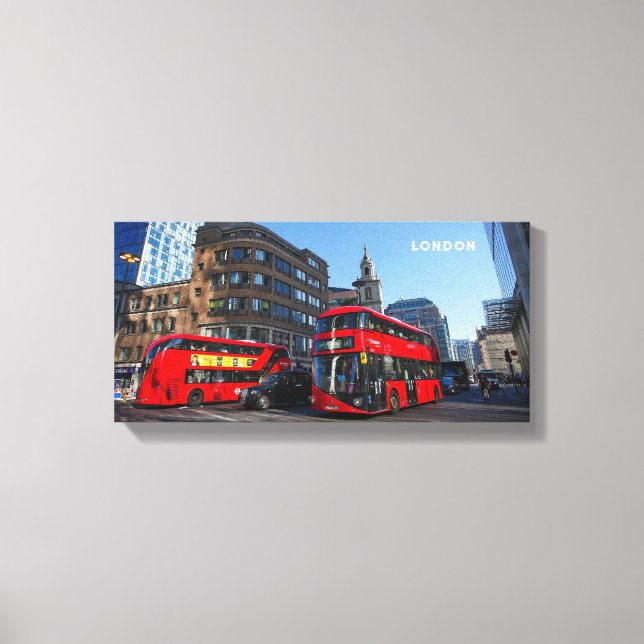 Red London Bus Stretched Canvas Print (Front)
