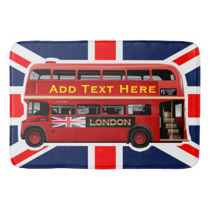 Red London Bus Themed Bathroom Mat