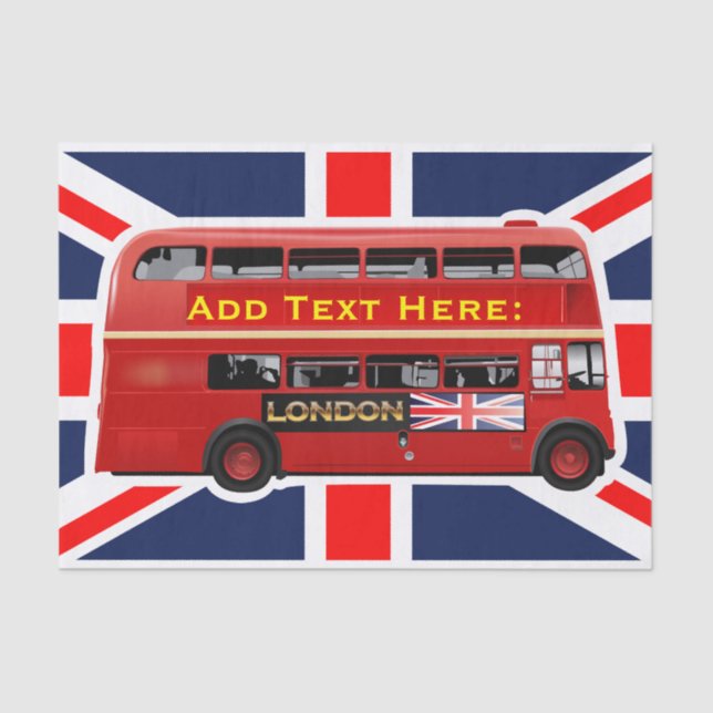 Red London Bus Themed Tissue Paper (Front)