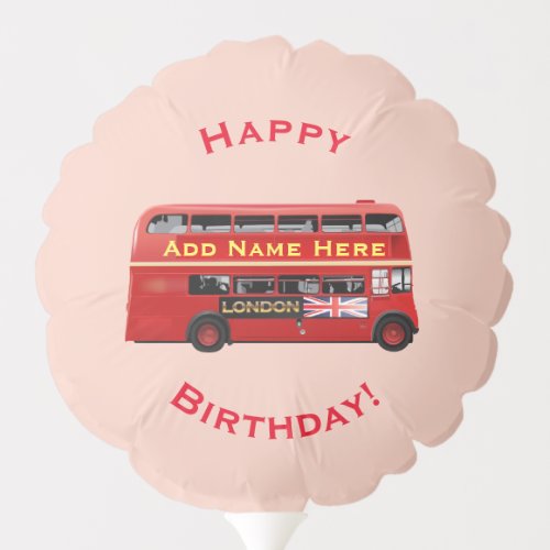 Red London Double Decker Bus Balloon