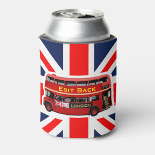 Red London Double Decker Bus Can Cooler