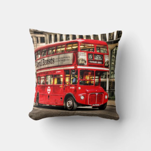 Red London Double_Decker Bus _ England UK Throw Pillow