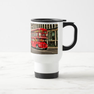 Red London Double-Decker Bus - England, UK Travel Mug