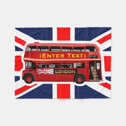 Red London Double Decker Bus Fleece Blanket