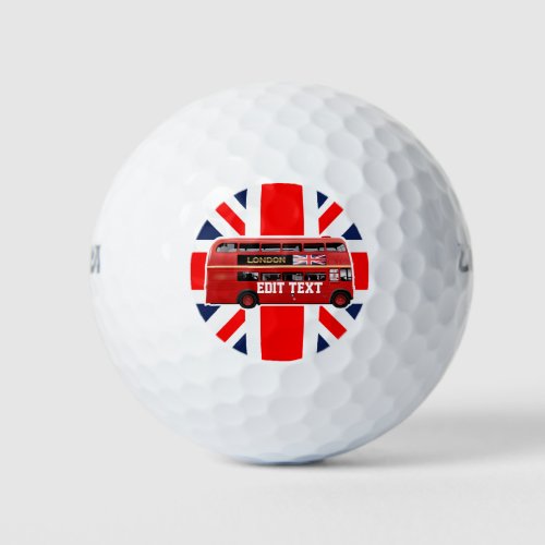 Red London Double Decker Bus Golf Balls