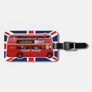 Red London Double Decker Bus Luggage Tag