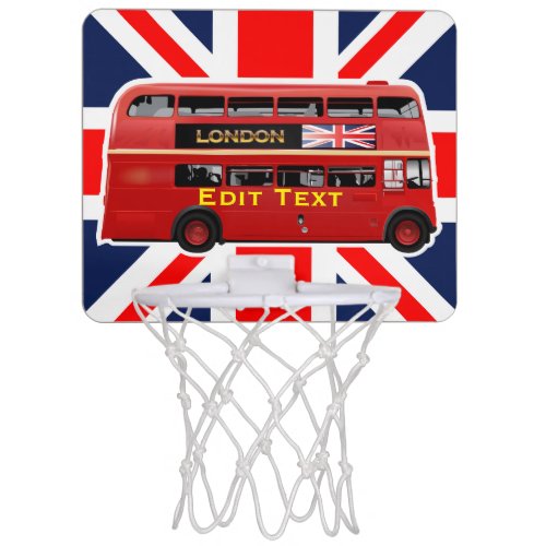 Red London Double Decker Bus Mini Basketball Hoop