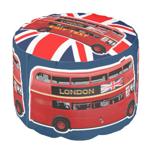 Red London Double Decker Bus Pouf